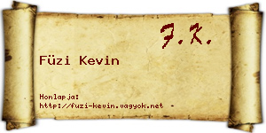 Füzi Kevin névjegykártya